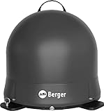 Berger Move 2.0 Mobile Satelliten-Antenne | Parabolantenne für Satellitenempfang | portable Outdoor Camping SAT - Antenne (grau)