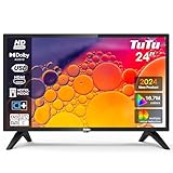 TuTu TV 24 Zoll Fernseher HD Ready Triple Tuner (DVB-T/T2-C-S/S2) HDMI USB Hotelmodus(2023)