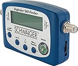 SCHWAIGER 5170 SAT-Finder digital Satellitenerkennung Satelliten-Finder integrierter Kompass Ausrichtung LNB Messgerät optimale Positionierung Satelliten-Schüssel mit Tonausgabe