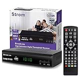 hd-line Strom 506 DVBT-2 Receiver Digital DVBT/T2 Receiver - Kompatibel Home Cinema - (HDMI 2.0, SCART, USB 2.0, Full HD 1080P) HEVC/H.265 - H.264 / MPEG2 - MPEG4 Automatische İnstallation Schwarz
